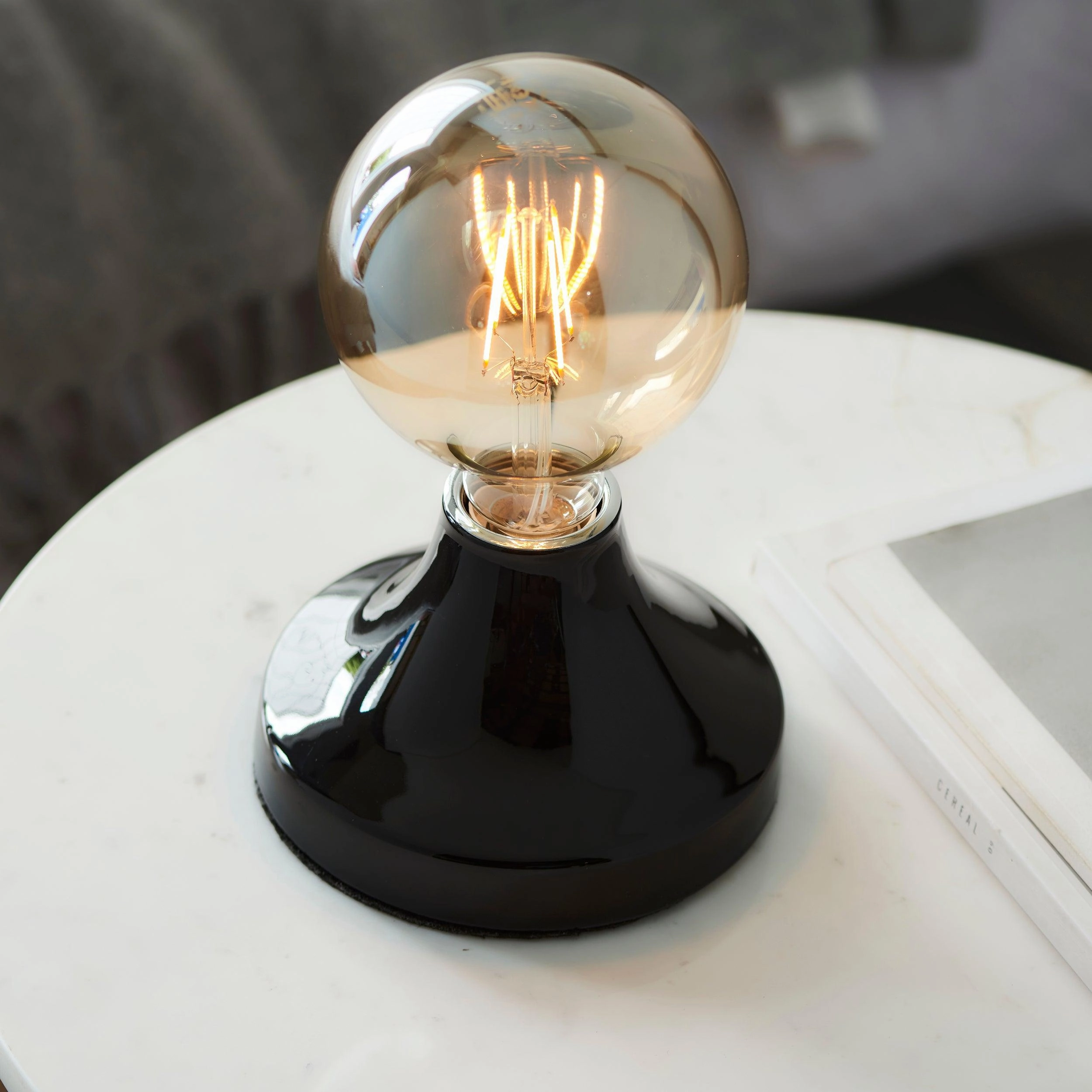 Living Lights Maida Modern Black Ceramic Table Lamp