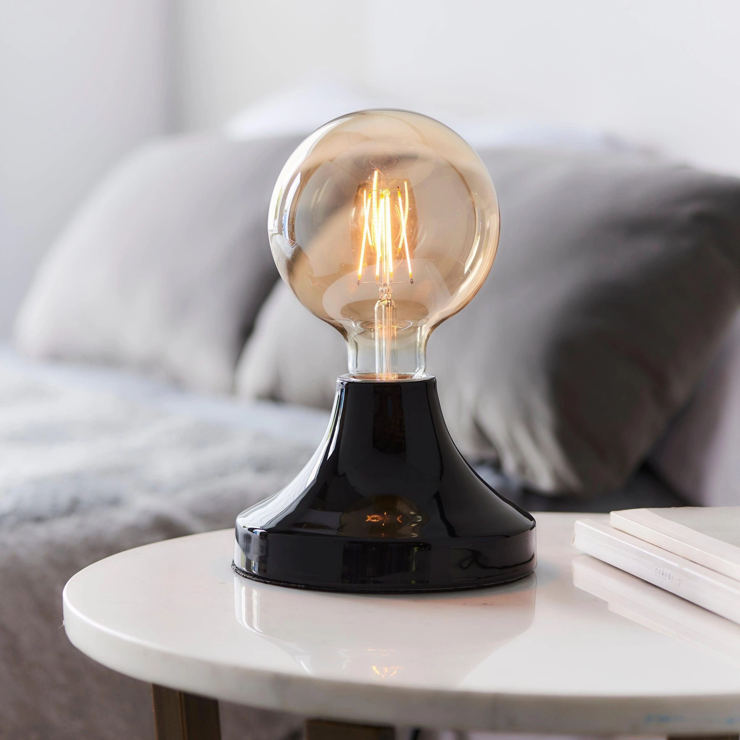 Living Lights Maida Modern Black Ceramic Table Lamp