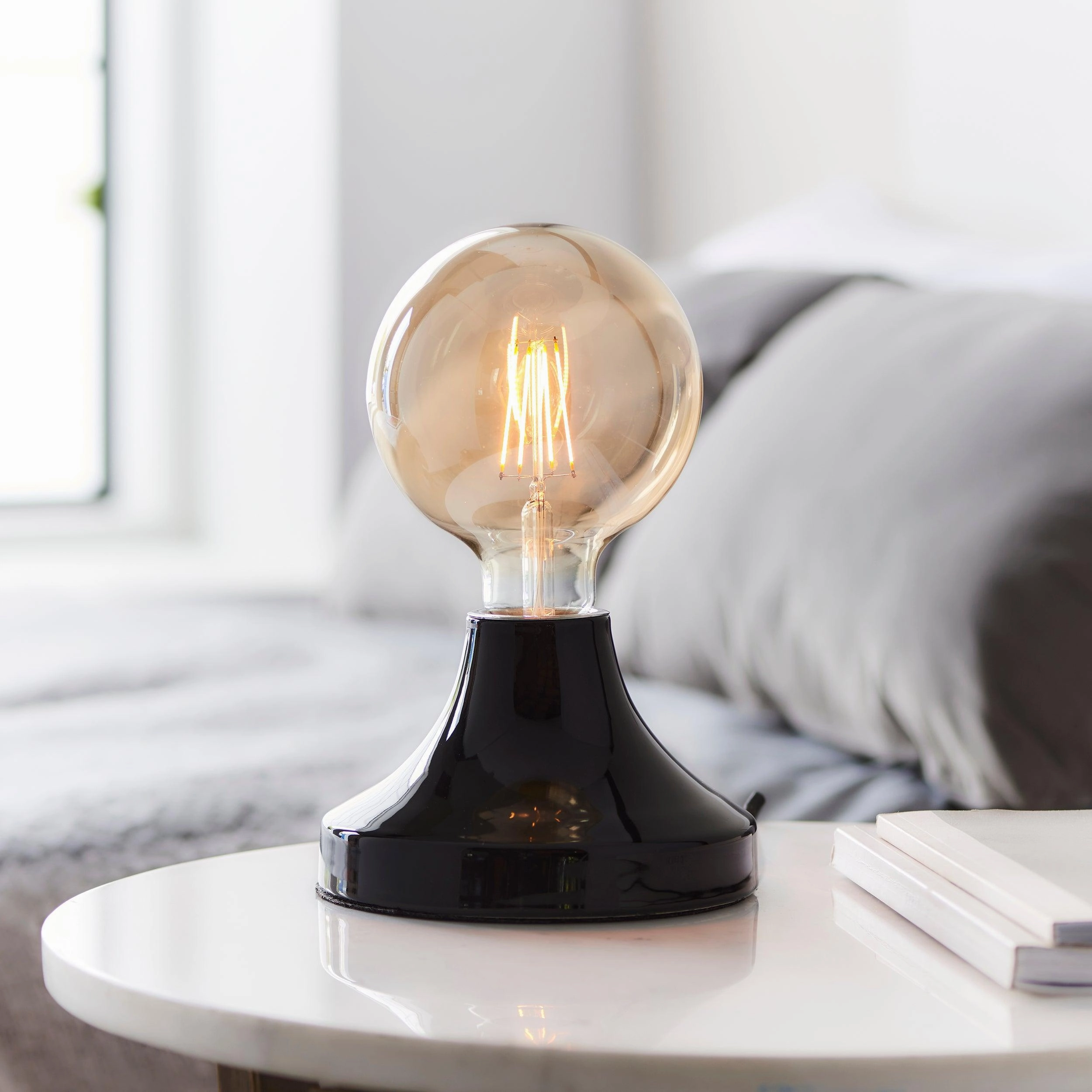 Living Lights Maida Modern Black Ceramic Table Lamp