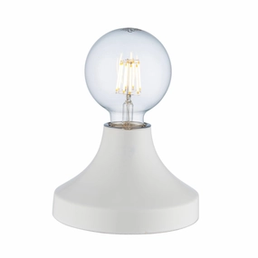 Living Lights Maida White Ceramic Table Lamp energy-saving LED light