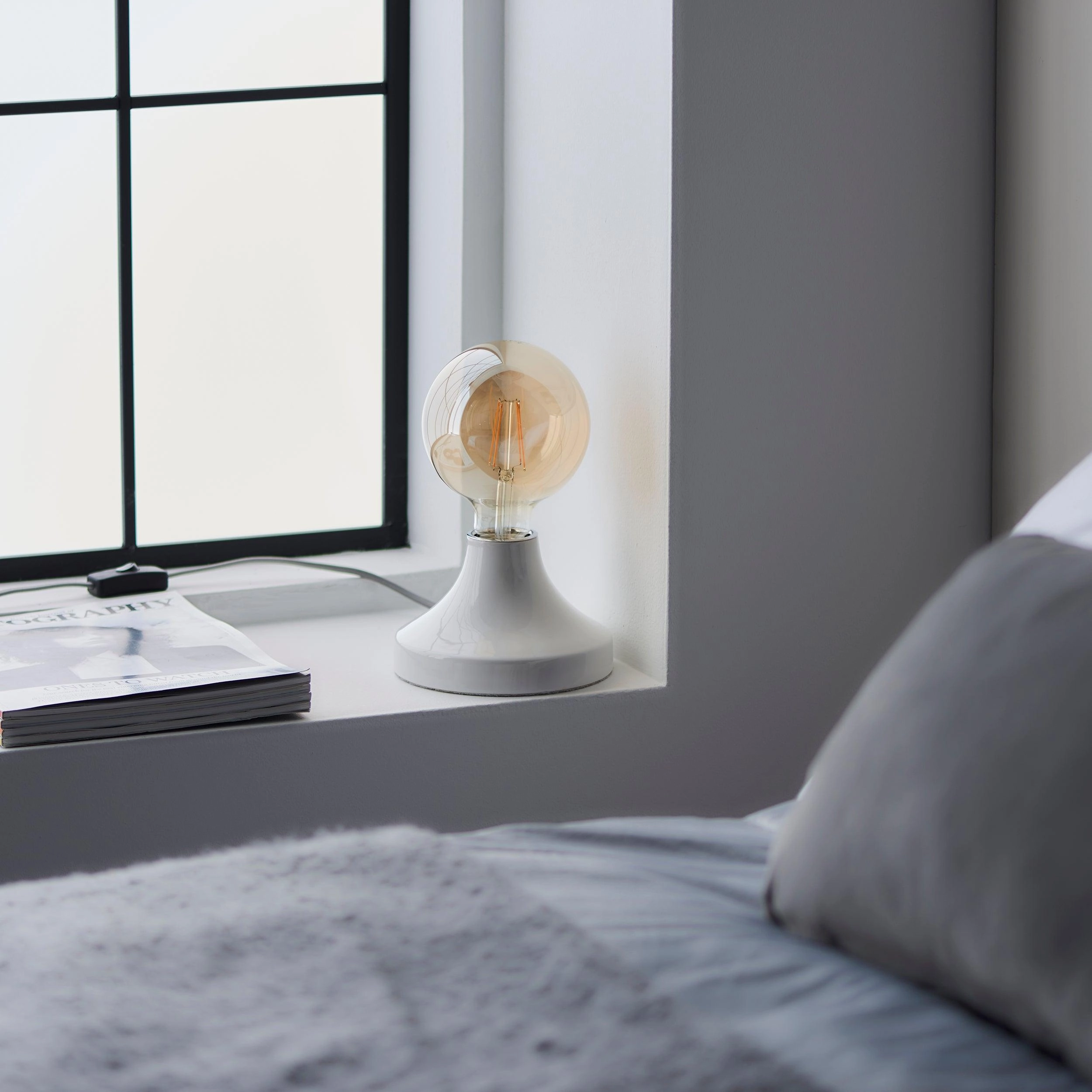 Living Lights Maida White Ceramic Table Lamp