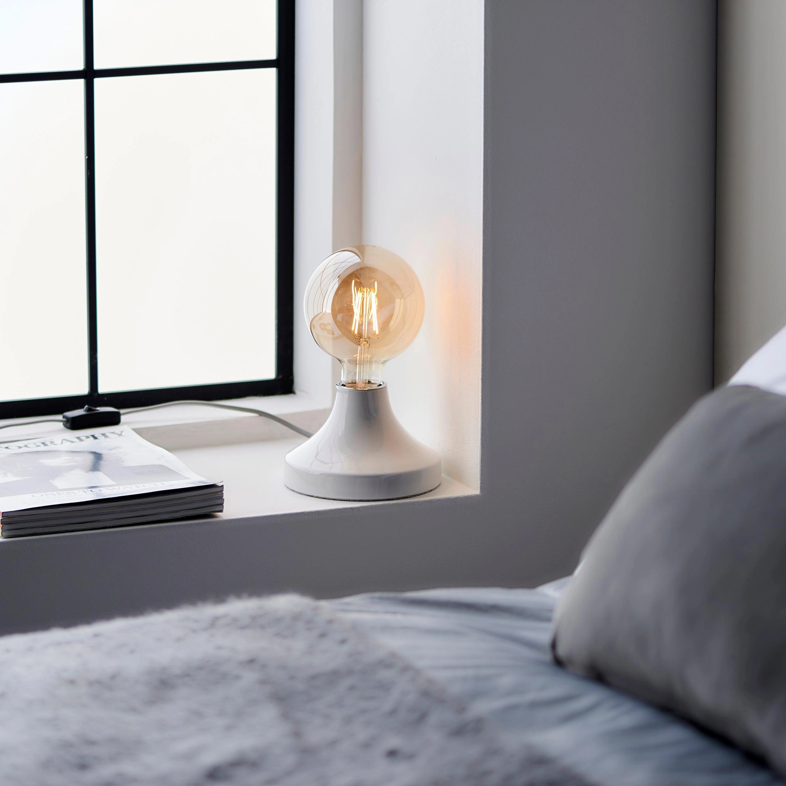 Living Lights Maida White Ceramic Table Lamp