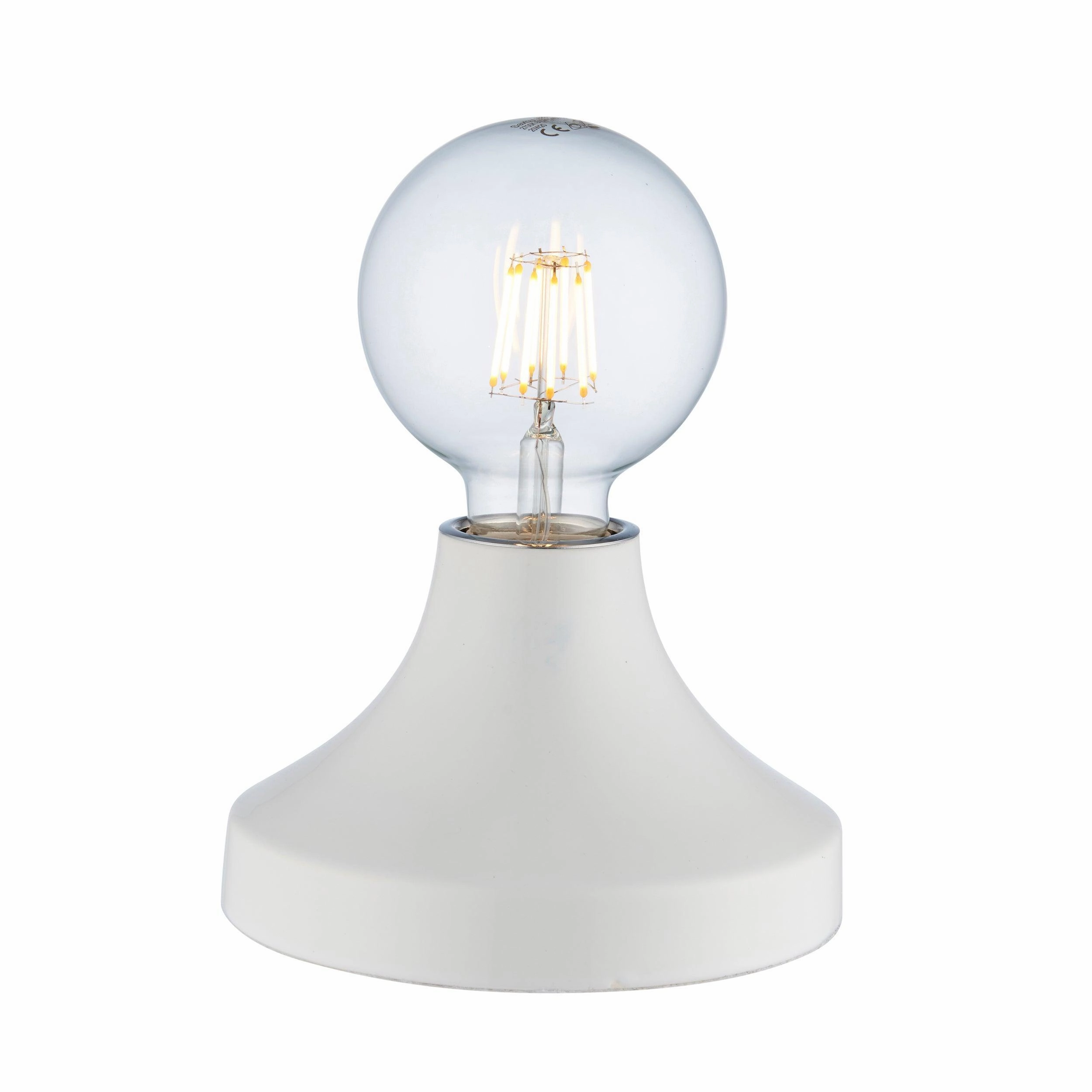 Living Lights Maida White Ceramic Table Lamp energy-saving LED light