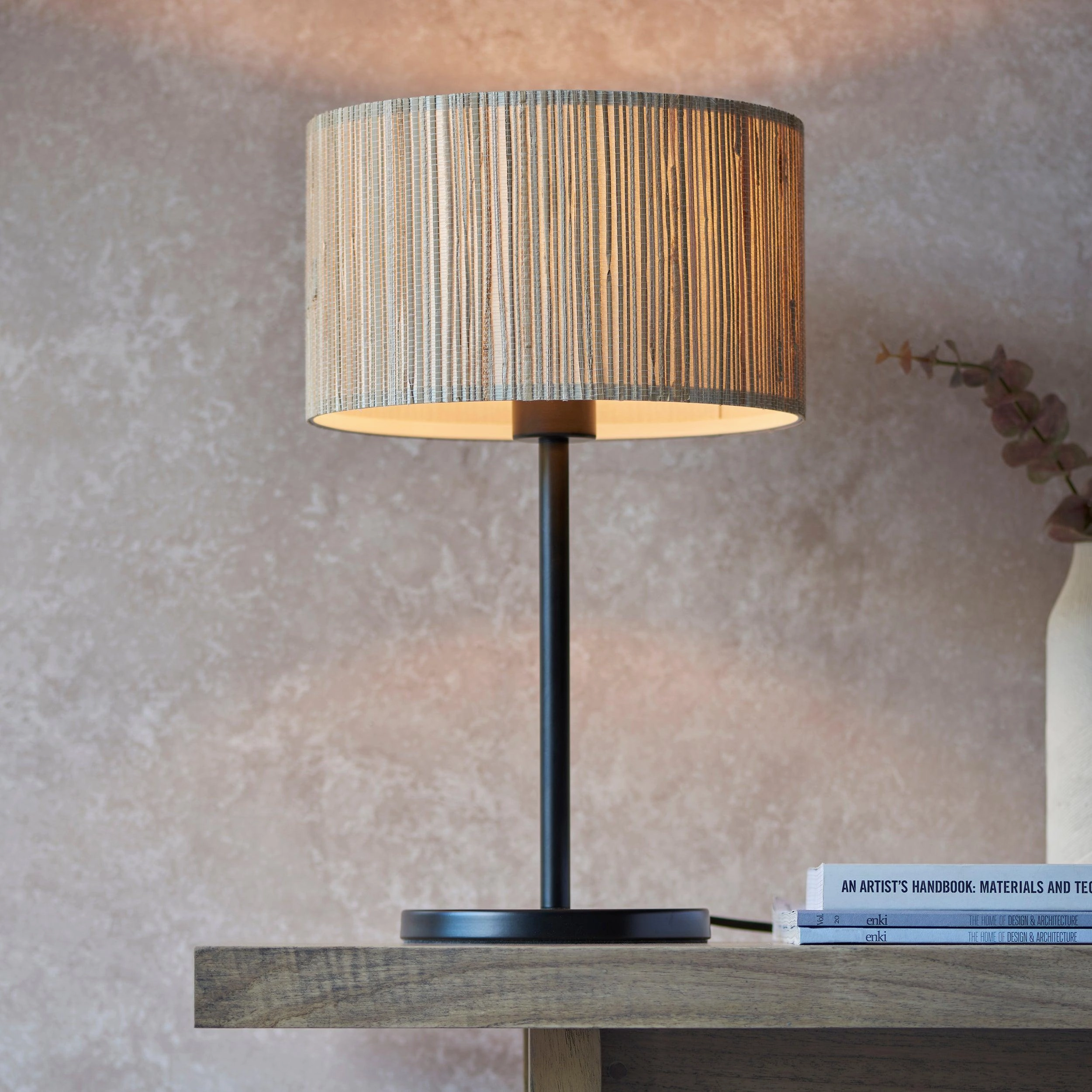 Longshore 1 Light Black Table Lamp With Seagrass Shade
