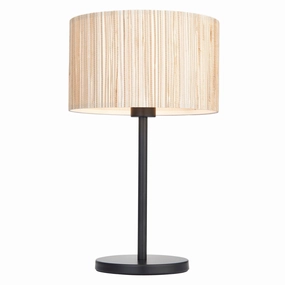 Longshore 1 Light Black Table Lamp With Seagrass Shade energy-saving LED light