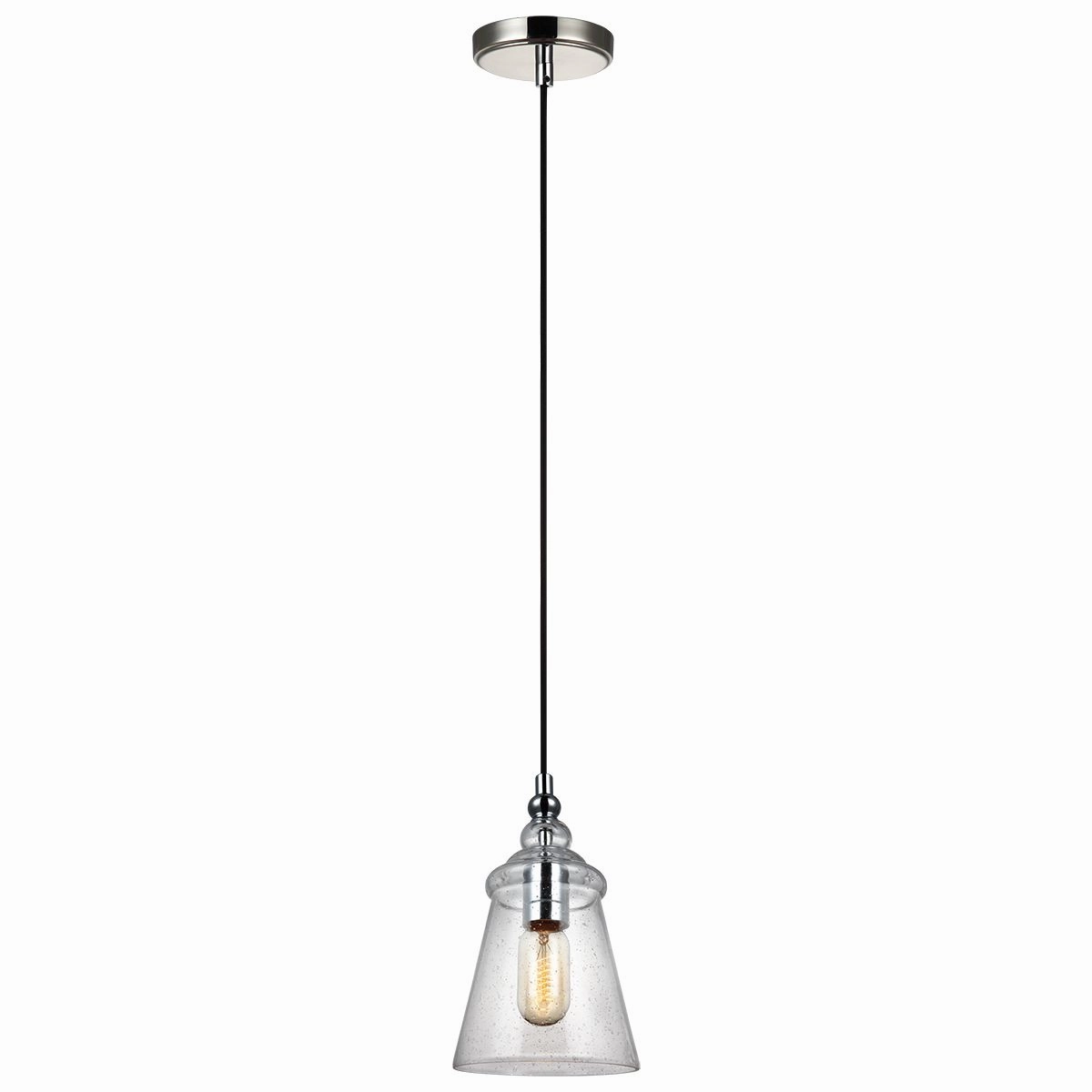 Loras 1 Light Mini Chrome Ceiling Pendant Light sleek LED ceiling lamp