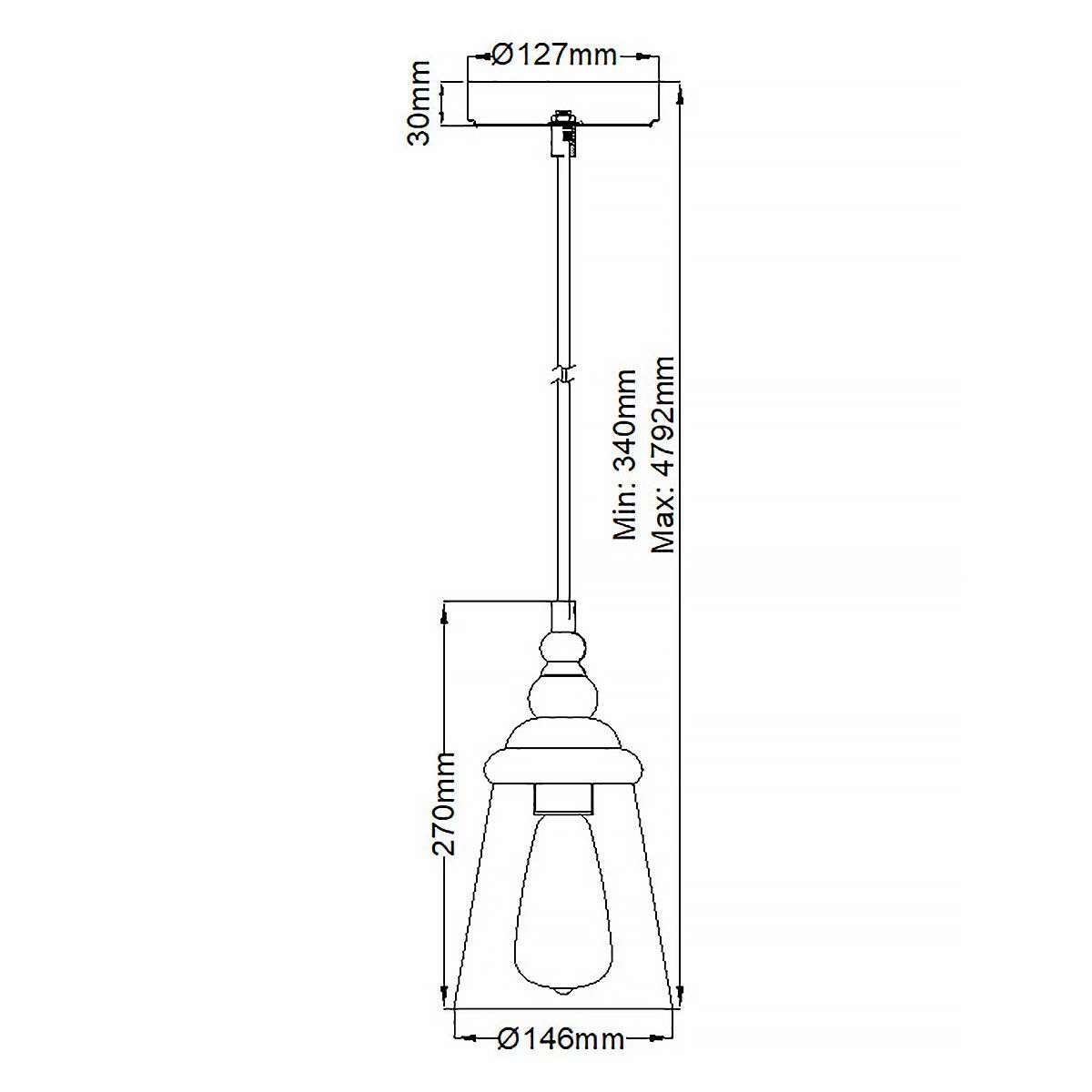 Loras 1 Light Mini Chrome Ceiling Pendant Light