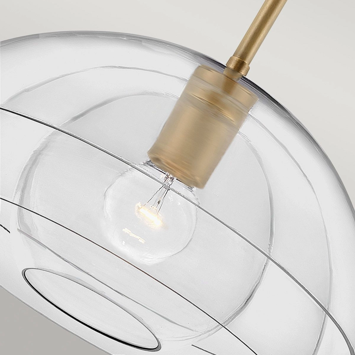 Lotus 1 Light Glass and Brass Ceiling Pendant or Semi flush Light