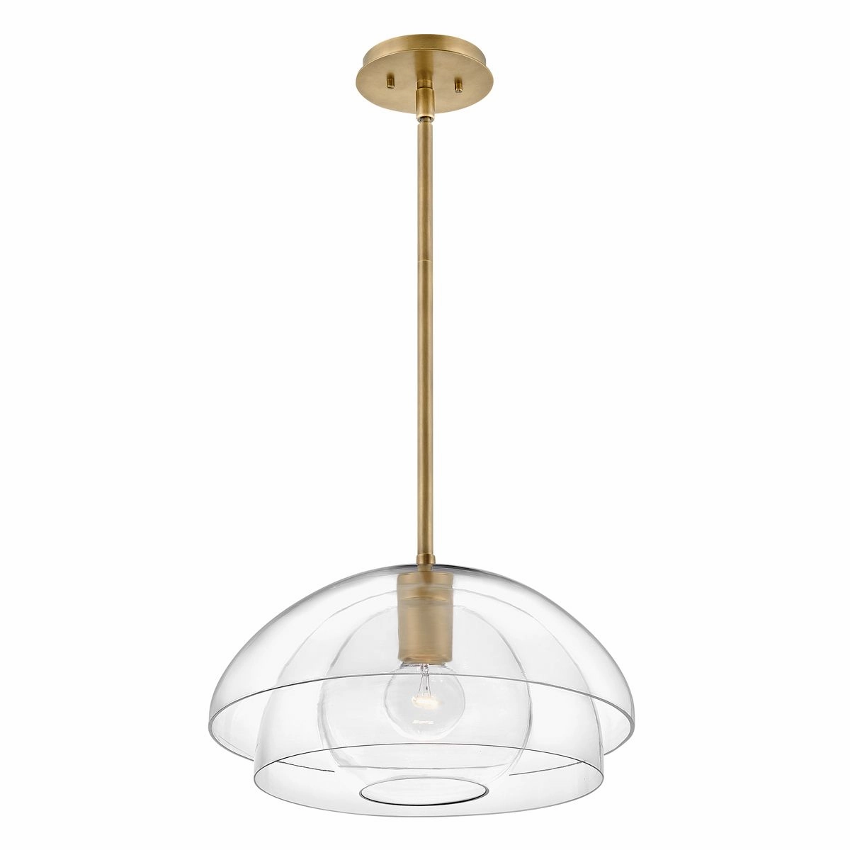 Lotus 1 Light Glass and Brass Ceiling Pendant or Semi flush Light flush mount ceiling fixture