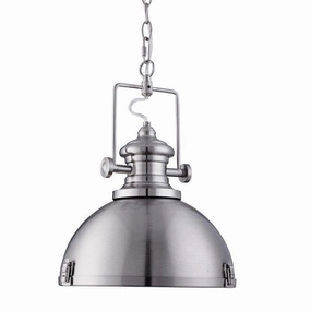 Louisiana Industrial 1 Light Satin Silver Ceiling Pendant ambient ceiling fixture