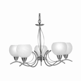 Luanda 5 Light Antique Chrome Chandelier white ceiling lamp