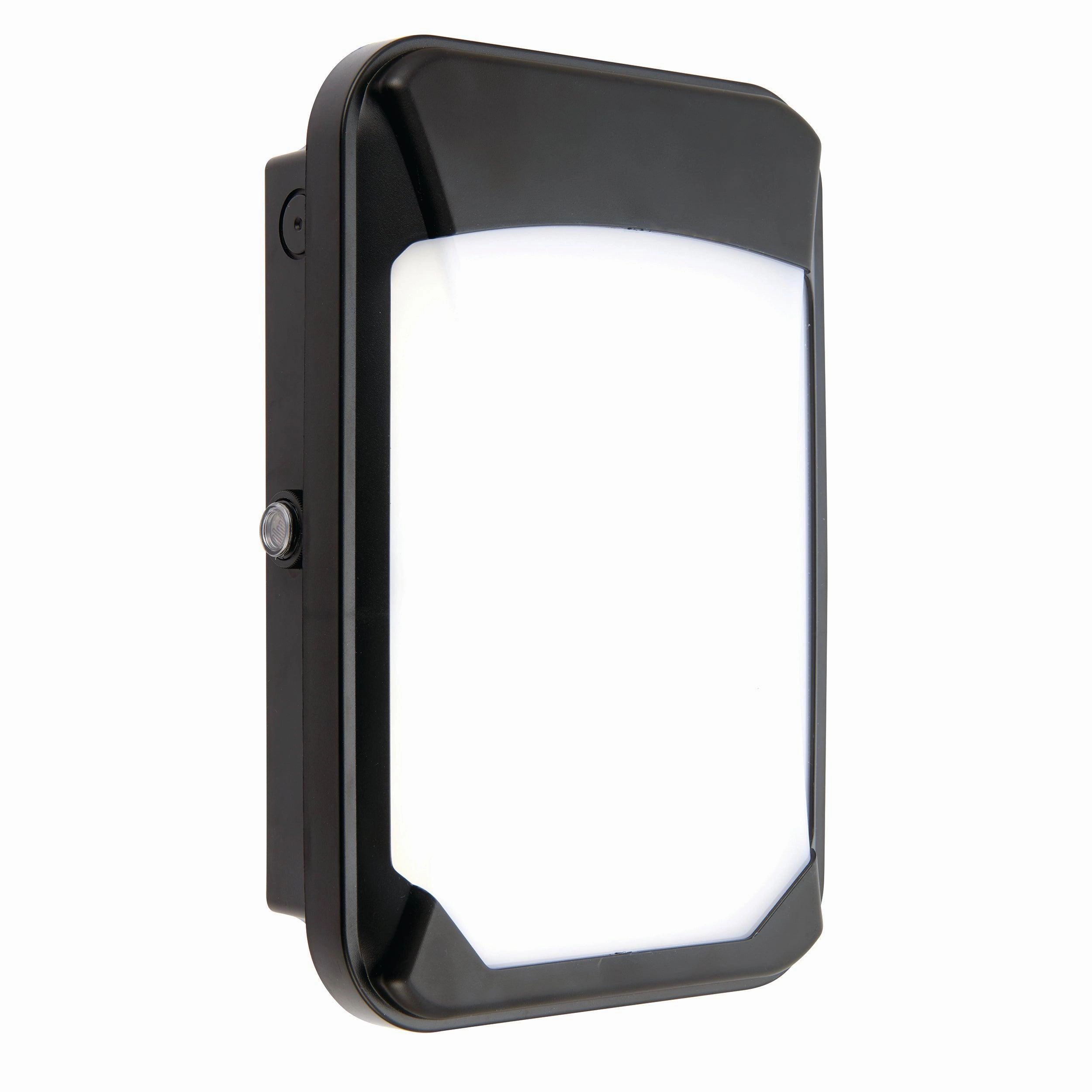 Lucca Black Small LED Outdoor Wall Light IP65 with Photocell sensor weatherproof garden light