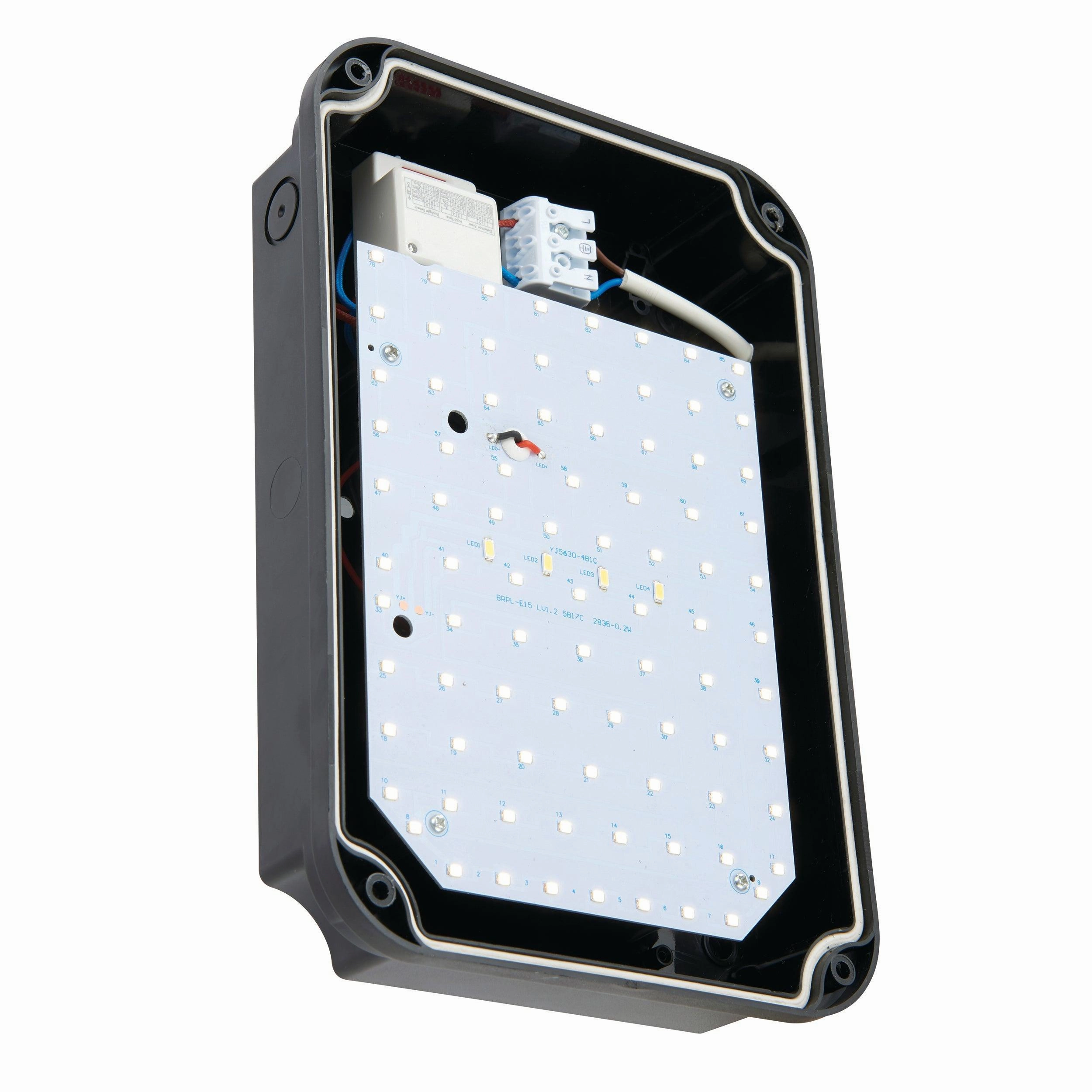Lucca Small Black Outdoor Wall Light with Microwave Sensor IP65