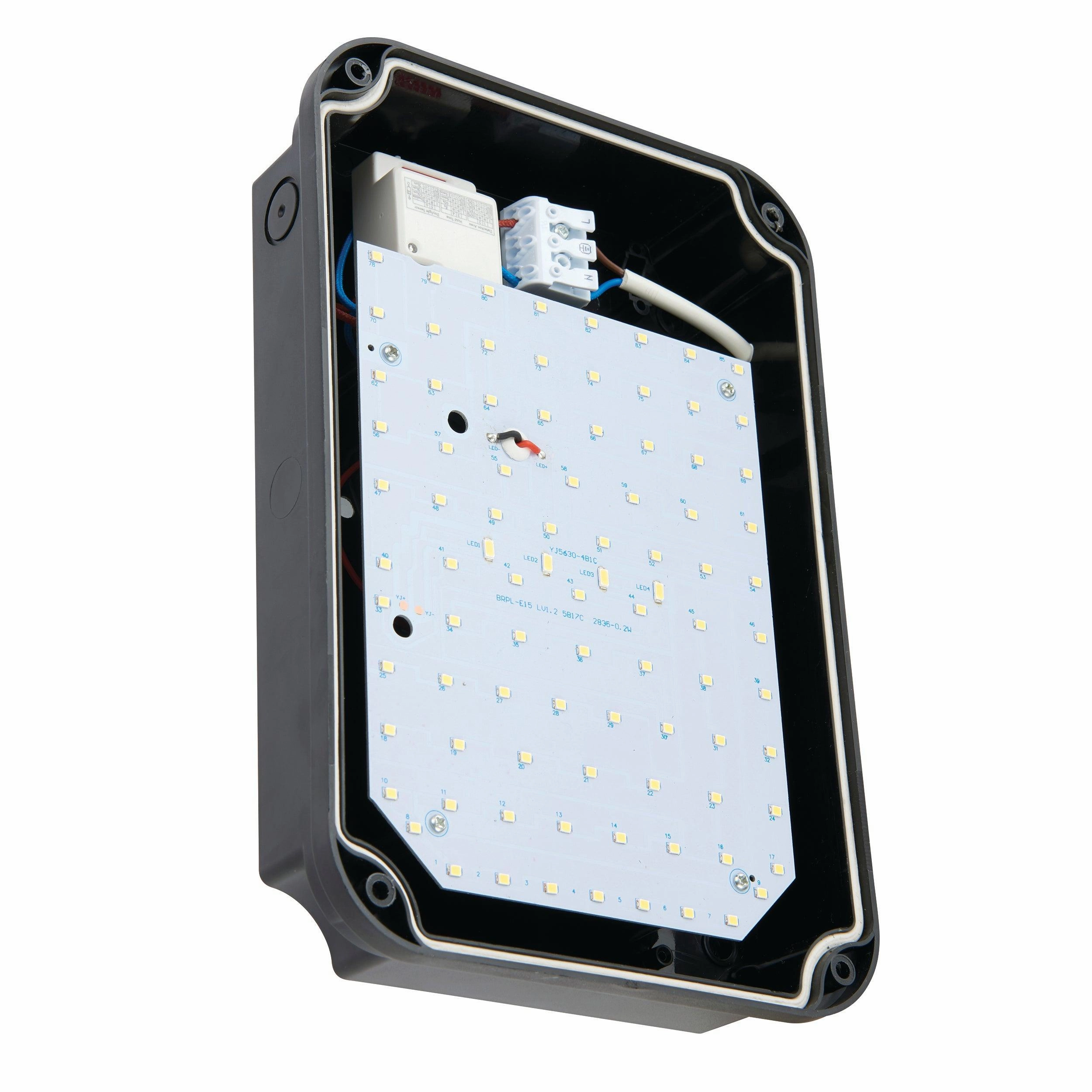 Lucca Small Black Outdoor Wall Light with Microwave Sensor IP65