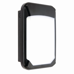 Lucca Small Black Outdoor Wall Light with Microwave Sensor IP65 weatherproof garden light