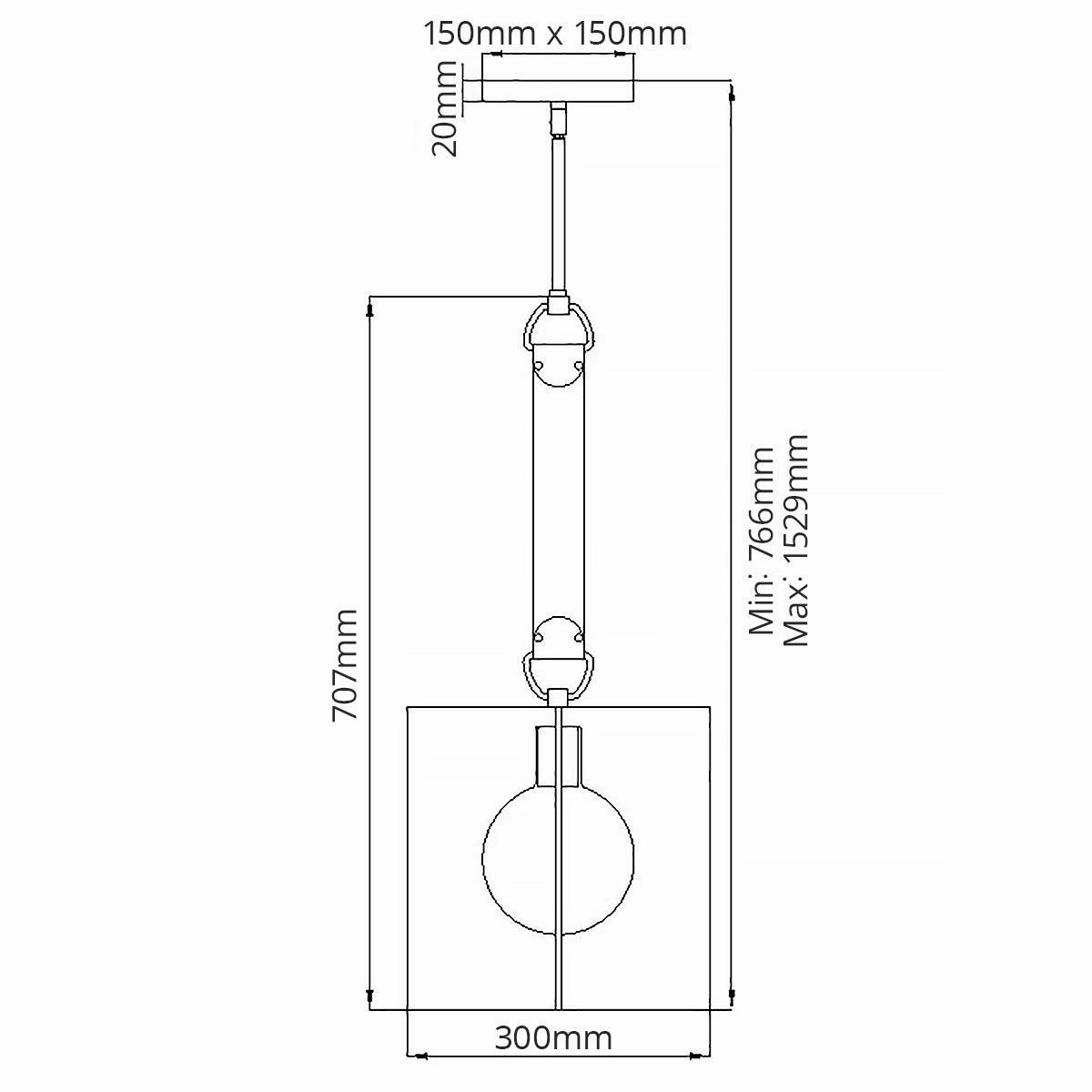 Ludlow 1 Light Brushed Graphite Modern Ceiling Pendant Light