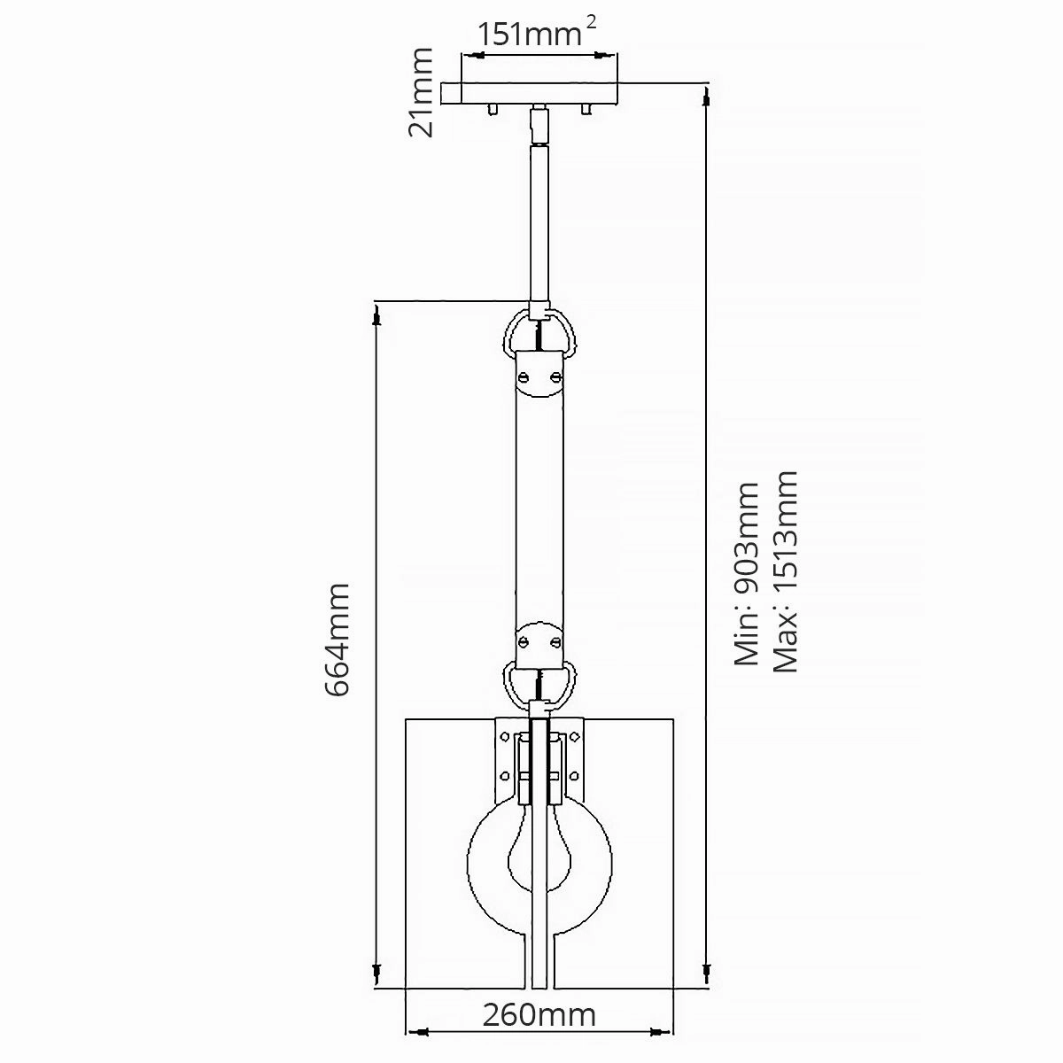 Ludlow 1 Light Polished NIckel Modern Ceiling Pendant Light