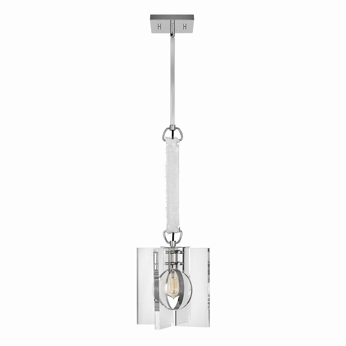 Ludlow 1 Light Polished NIckel Modern Ceiling Pendant Light flush mount ceiling fixture