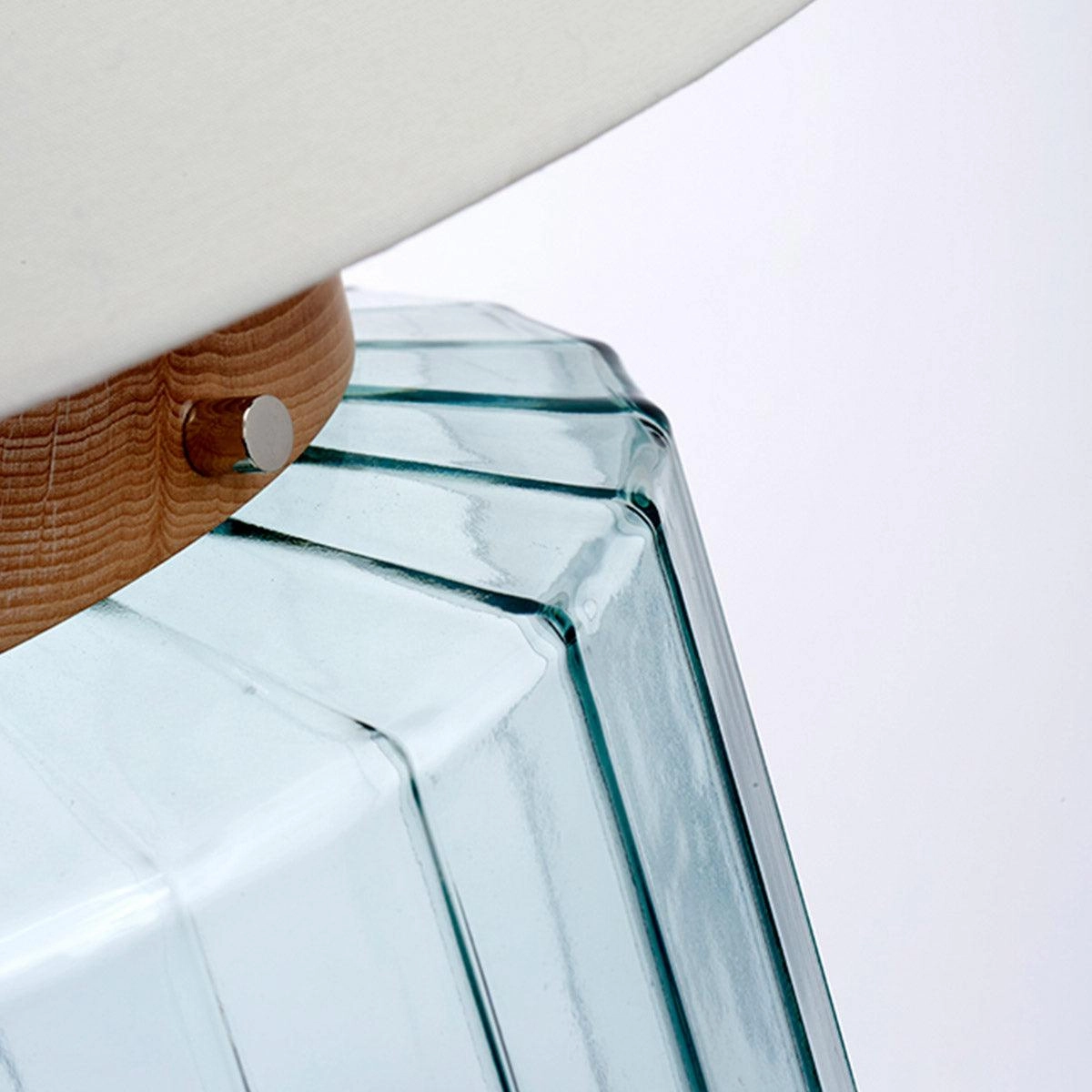 Luga Polished Nickel & Clear Glass Table Lamp Elstead