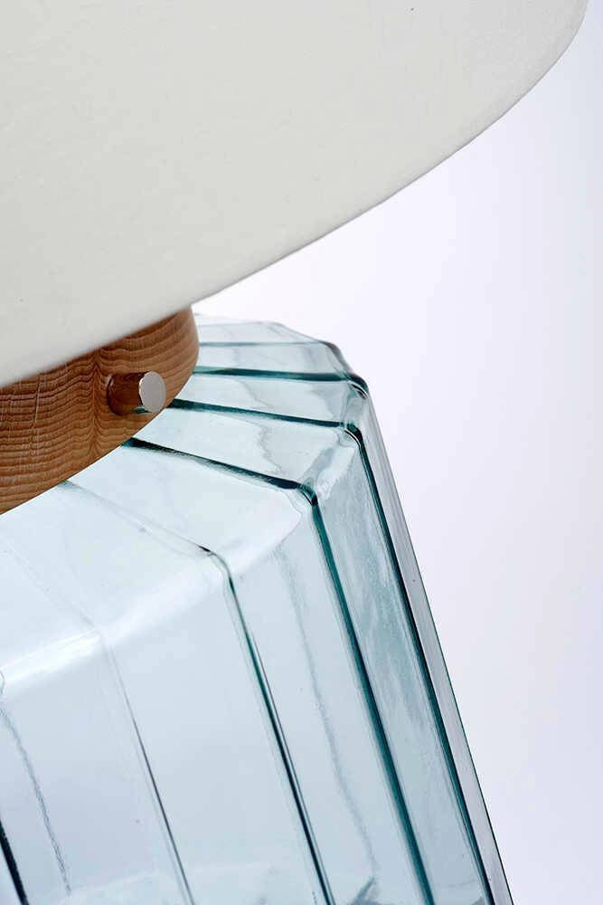 Luga Polished Nickel & Clear Glass Table Lamp Elstead