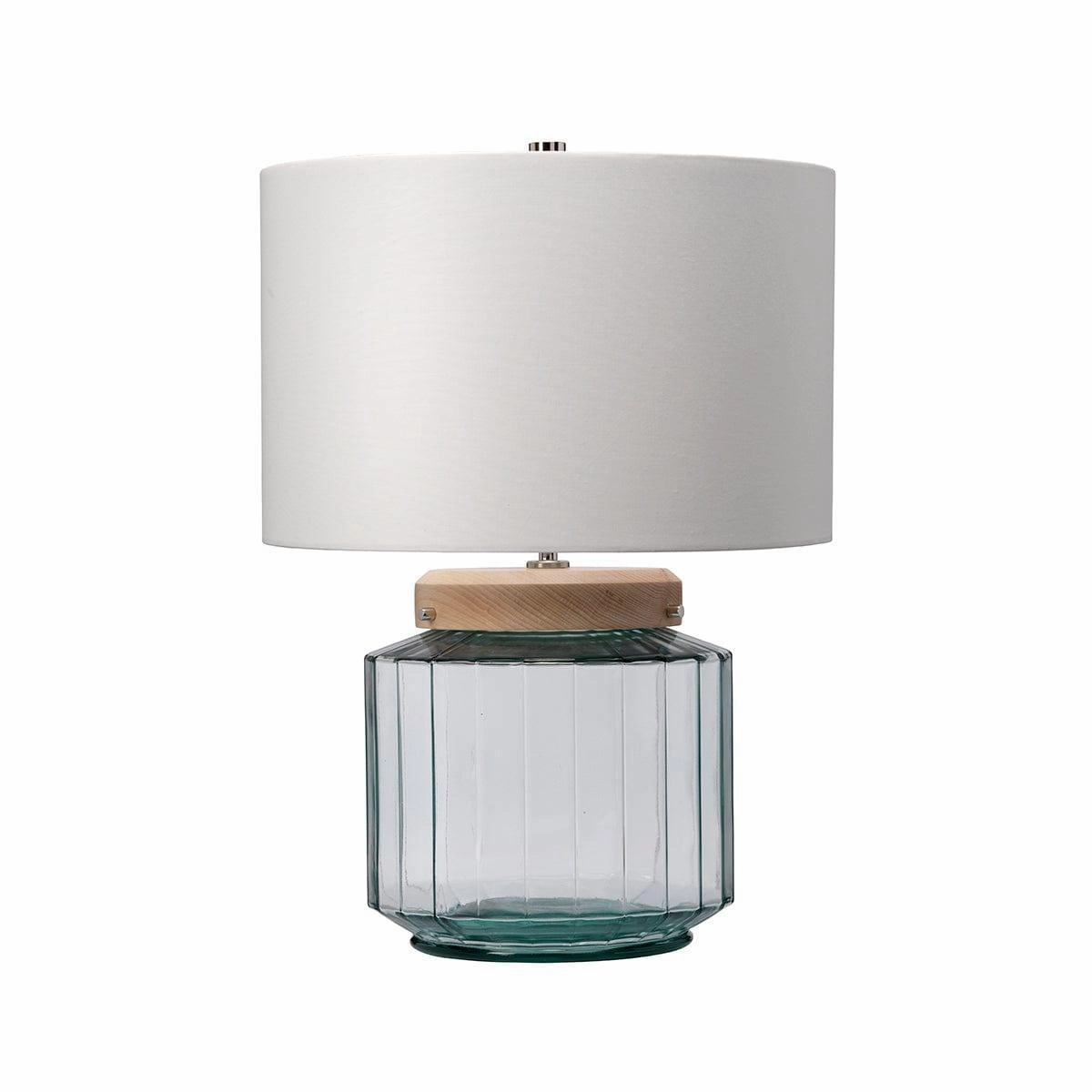 Luga Polished Nickel & Clear Glass Table Lamp Elstead energy-saving LED light