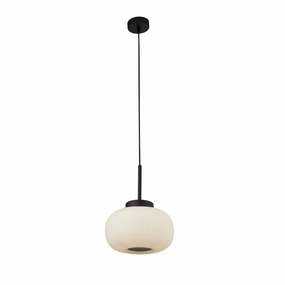 Lumina 1 Light Frosted Ribbed Glass Ceiling Pendant ambient ceiling fixture