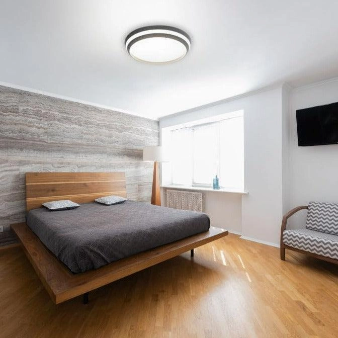Lutec Cepa Integrated LED Black Flush Ceiling Light - 45cm