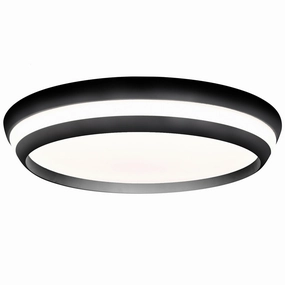 Lutec Cepa Integrated LED Black Flush Ceiling Light - 45cm ambient ceiling fixture