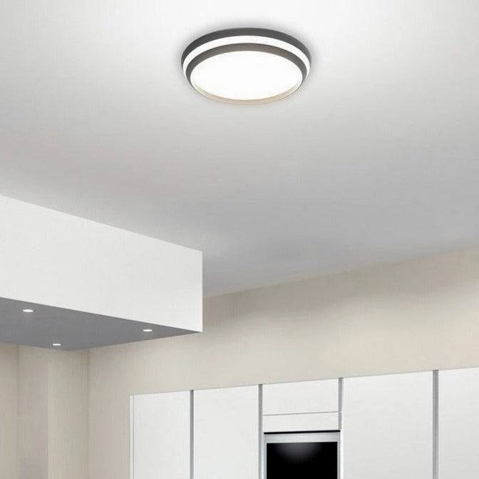 Lutec Cepa Integrated LED Black Flush Ceiling Light - 45cm
