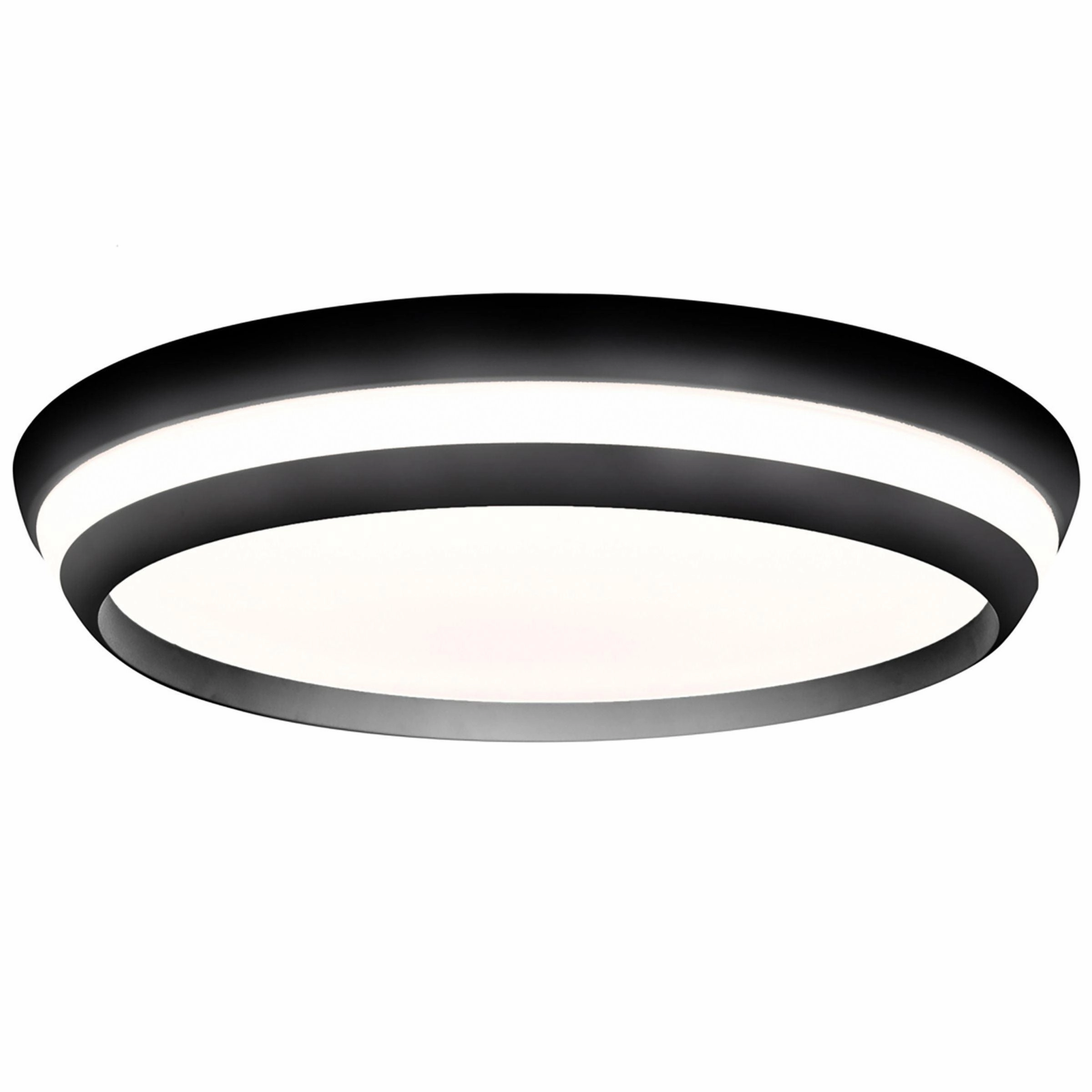 Lutec Cepa Integrated LED Black Flush Ceiling Light - 45cm ambient ceiling fixture