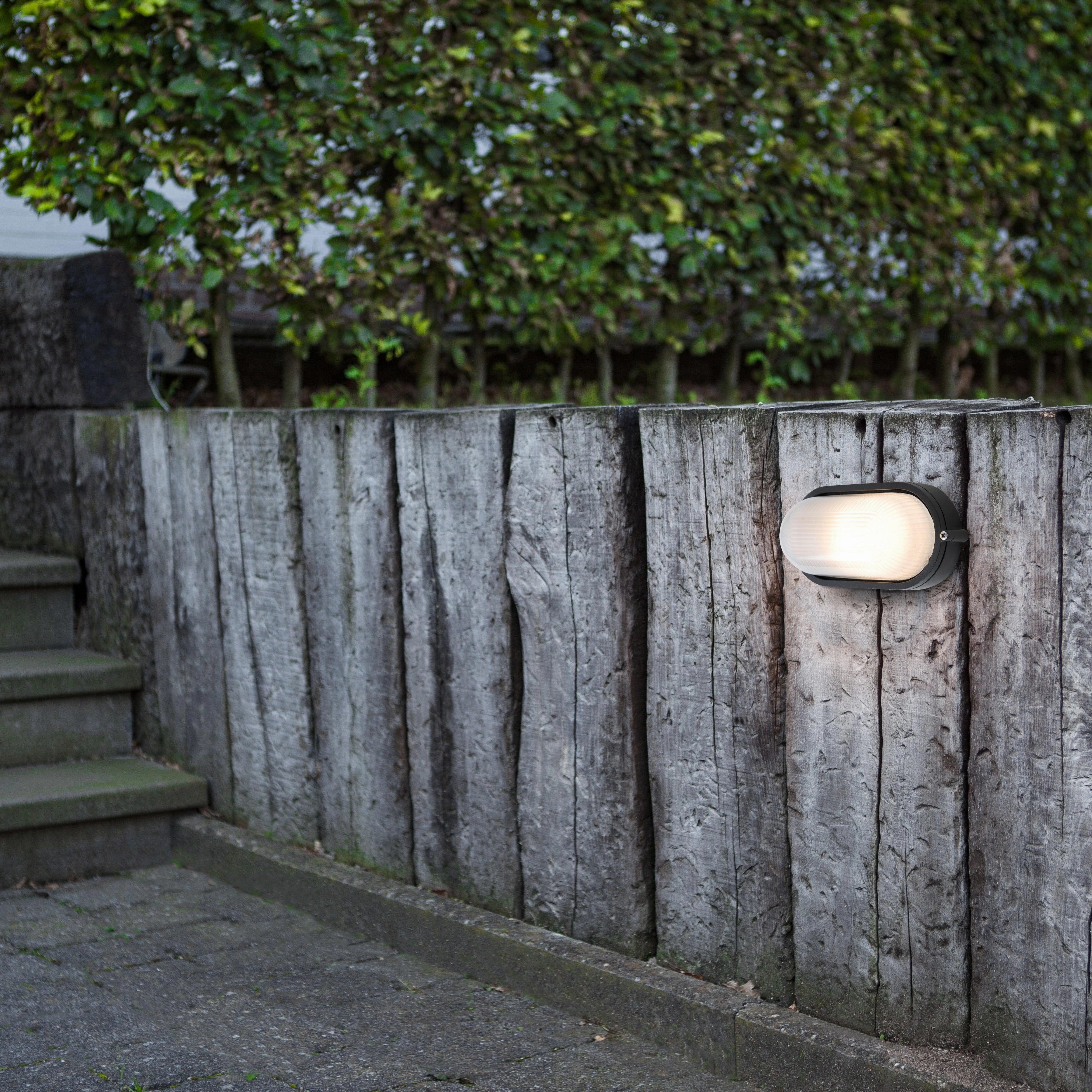 Lutec Echo Outdoor Black Bulkhead Wall Light