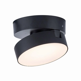 Lutec Stanos Integrated LED Wall or Flush Ceiling Light - Black white ceiling lamp
