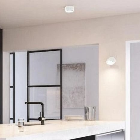 Lutec Stanos LED Flush Wall or Ceiling Light In White