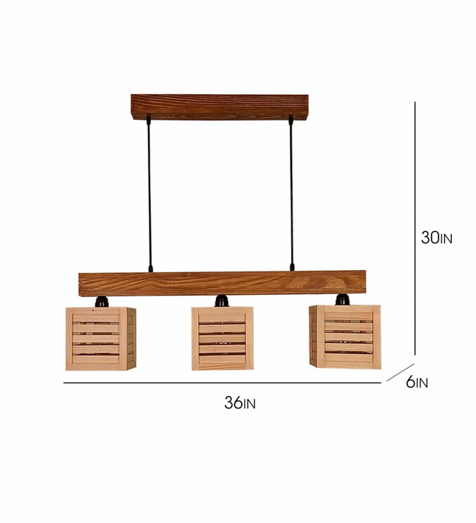 Lyon Beige & Brown Wooden Series Hanging Lamp (BULB NOT INCLUDED)