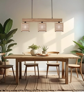 Lyon Beige Wooden Series Hanging Lamp (BULB NOT INCLUDED) decorative ceiling fixture