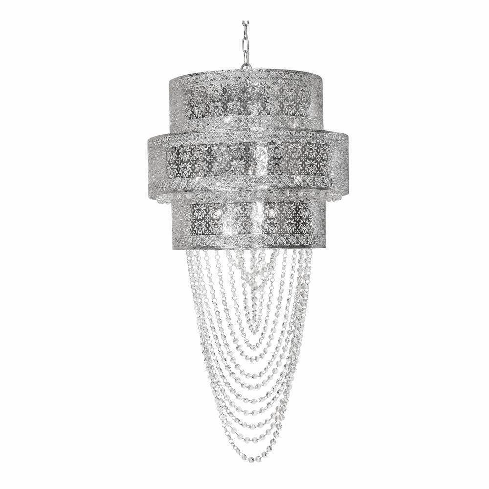 Lyra 12 Light Chrome Ceiling Pendant soft glow ceiling light
