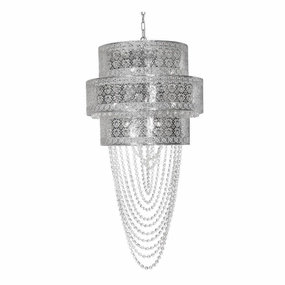 Lyra 12 Light Chrome Ceiling Pendant soft glow ceiling light