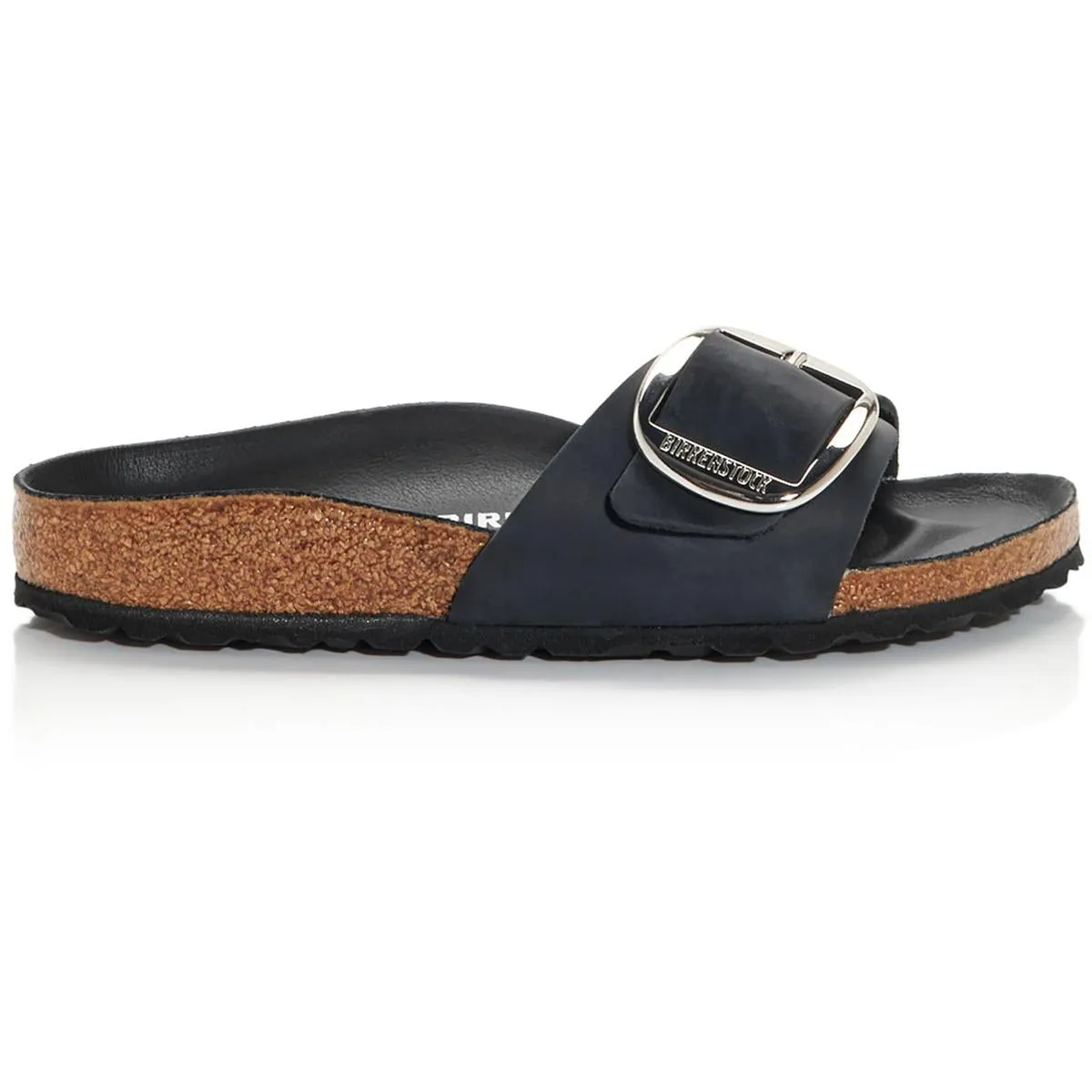 Madrid Big Buckle Womens Leather Adjustable Slide Sandals