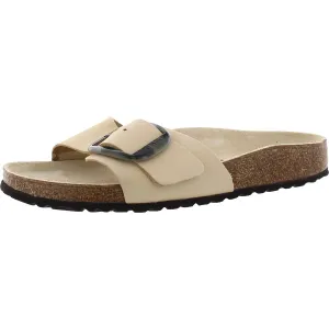 Madrid Big Buckle Womens Leather Embellished Slide Sandals