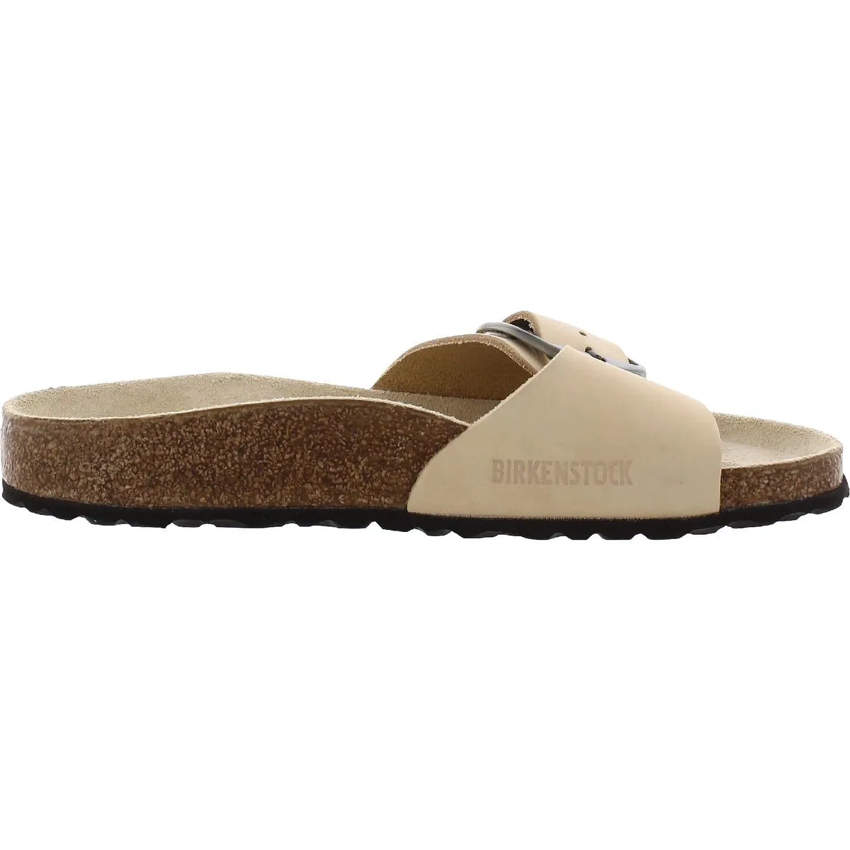 Madrid Big Buckle Womens Leather Embellished Slide Sandals