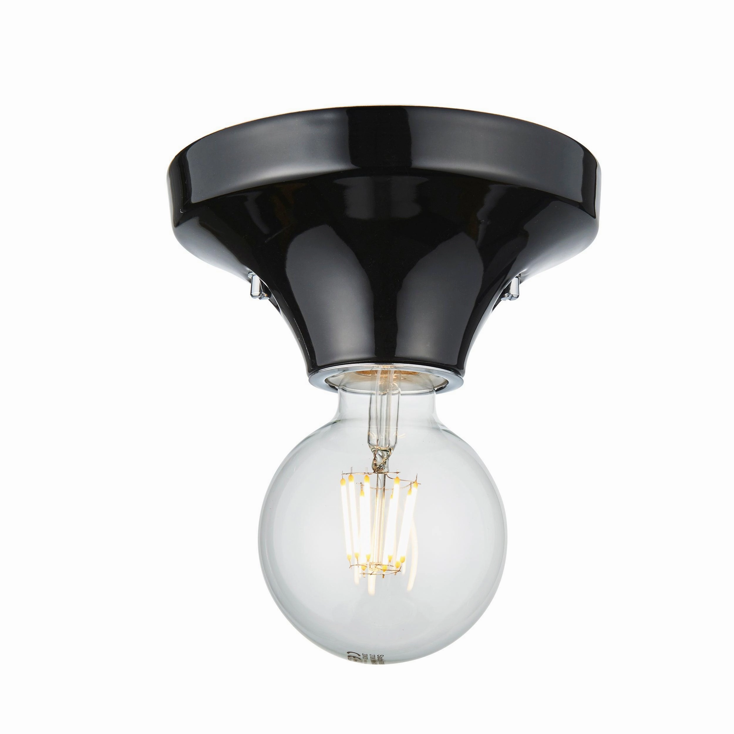 Maida Black Modern Bathroom Flush Ceiling / Wall Light white ceiling lamp