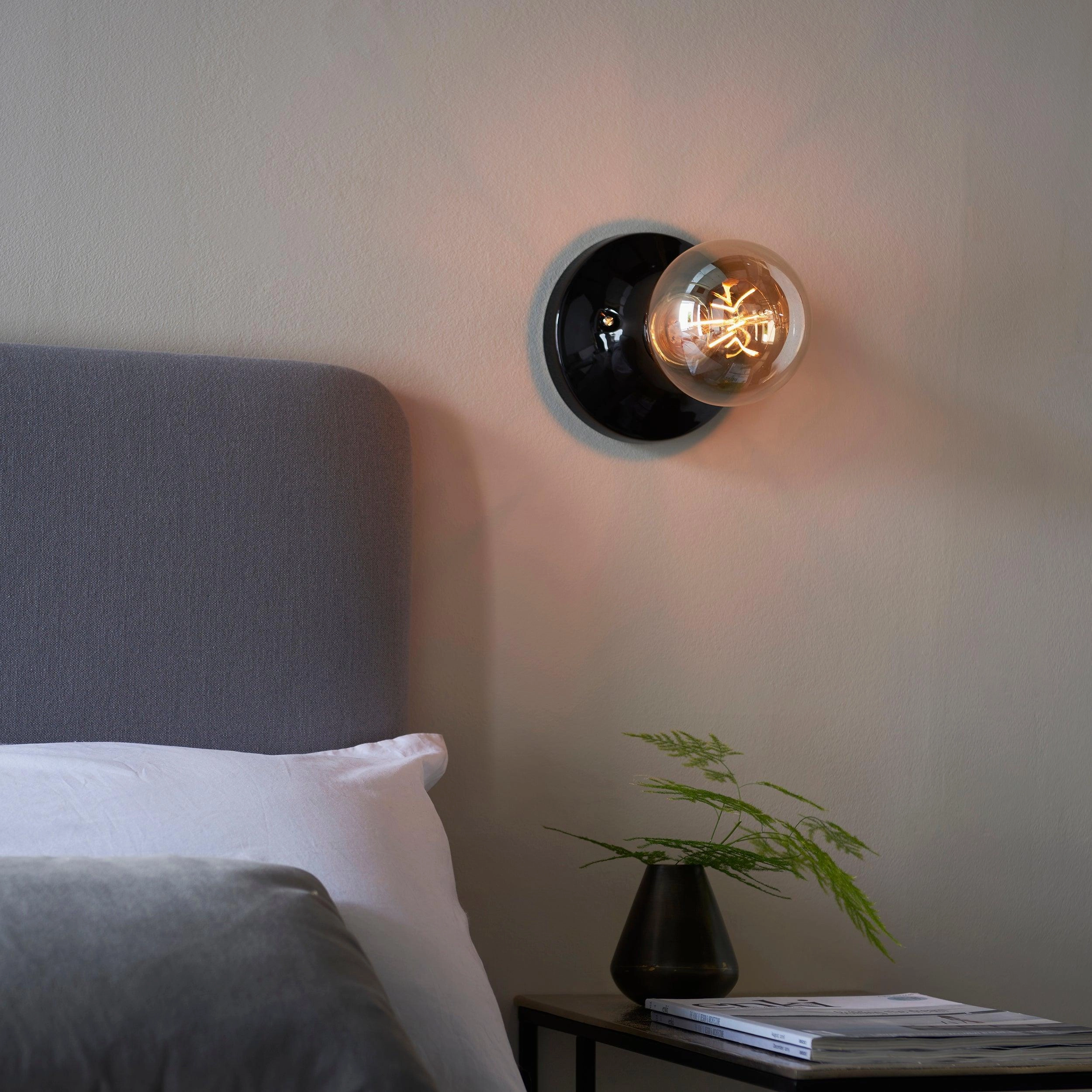 Maida Black Modern Bathroom Flush Ceiling / Wall Light