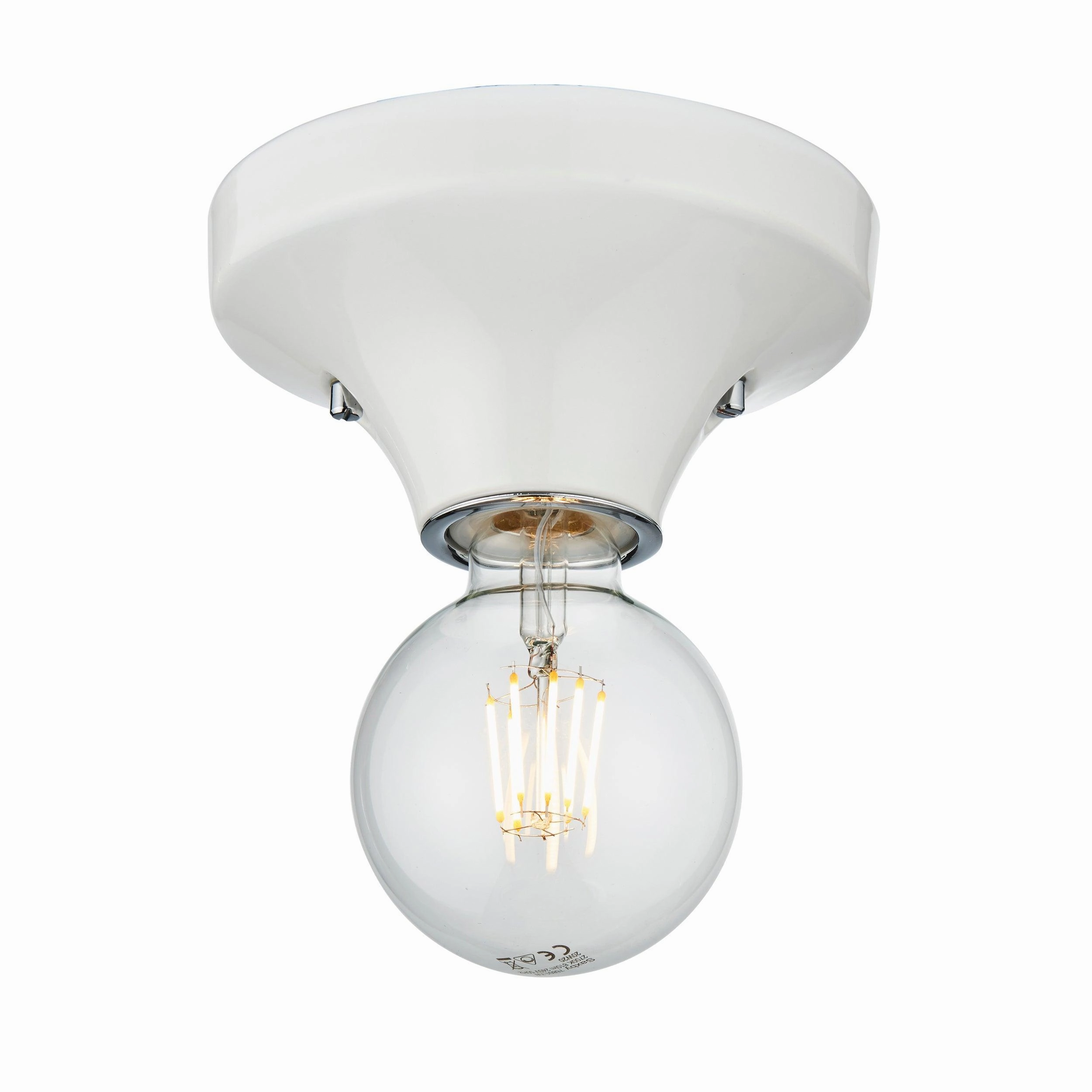Maida White Bathroom Flush Ceiling / Wall Light white ceiling lamp