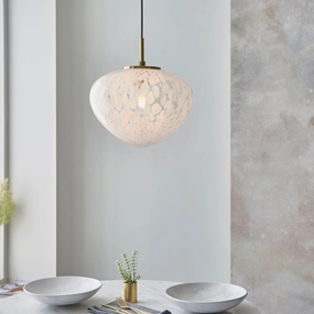 Mali Art Deco Ceiling Pendant Light With Confetti Glass white ceiling lamp