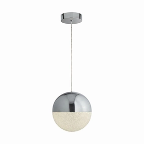 Marbles 1 Light LED Chrome & Acrylic Globe Bar Pendant ambient ceiling fixture