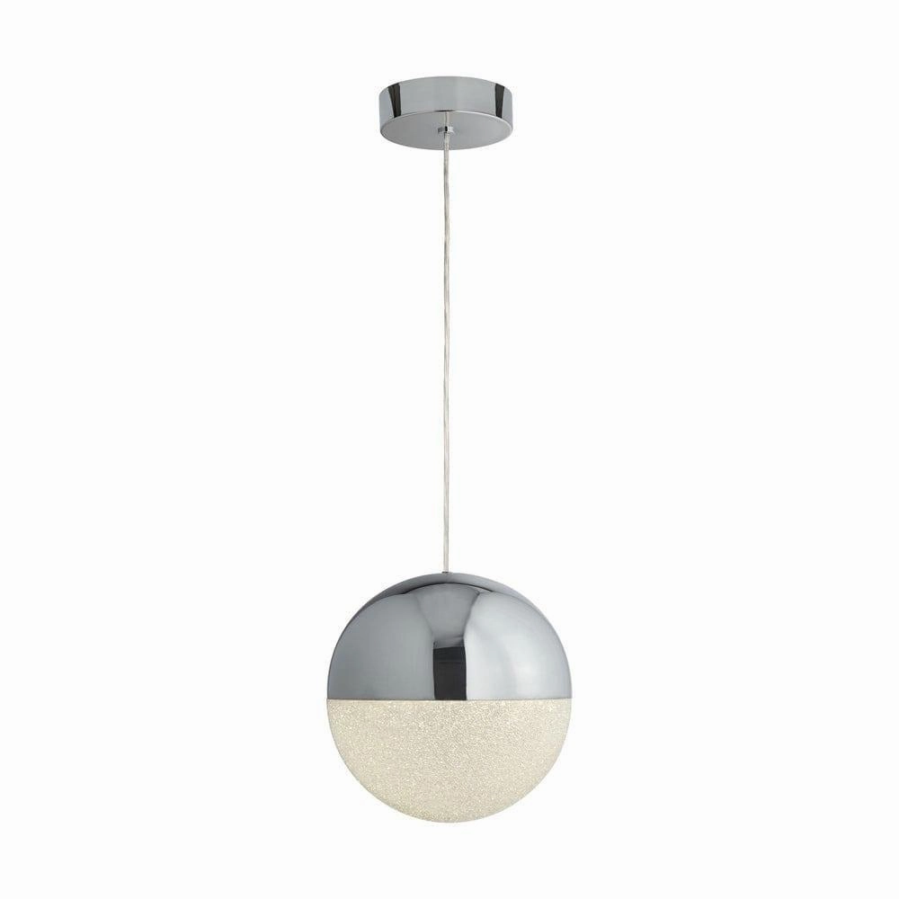 Marbles 1 Light LED Chrome & Acrylic Globe Bar Pendant ambient ceiling fixture