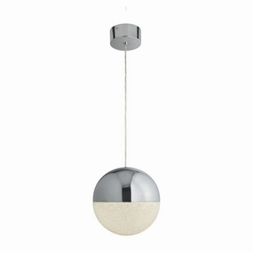 Marbles 1 Light LED Chrome & Acrylic Globe Pendant - 25cm ambient ceiling fixture