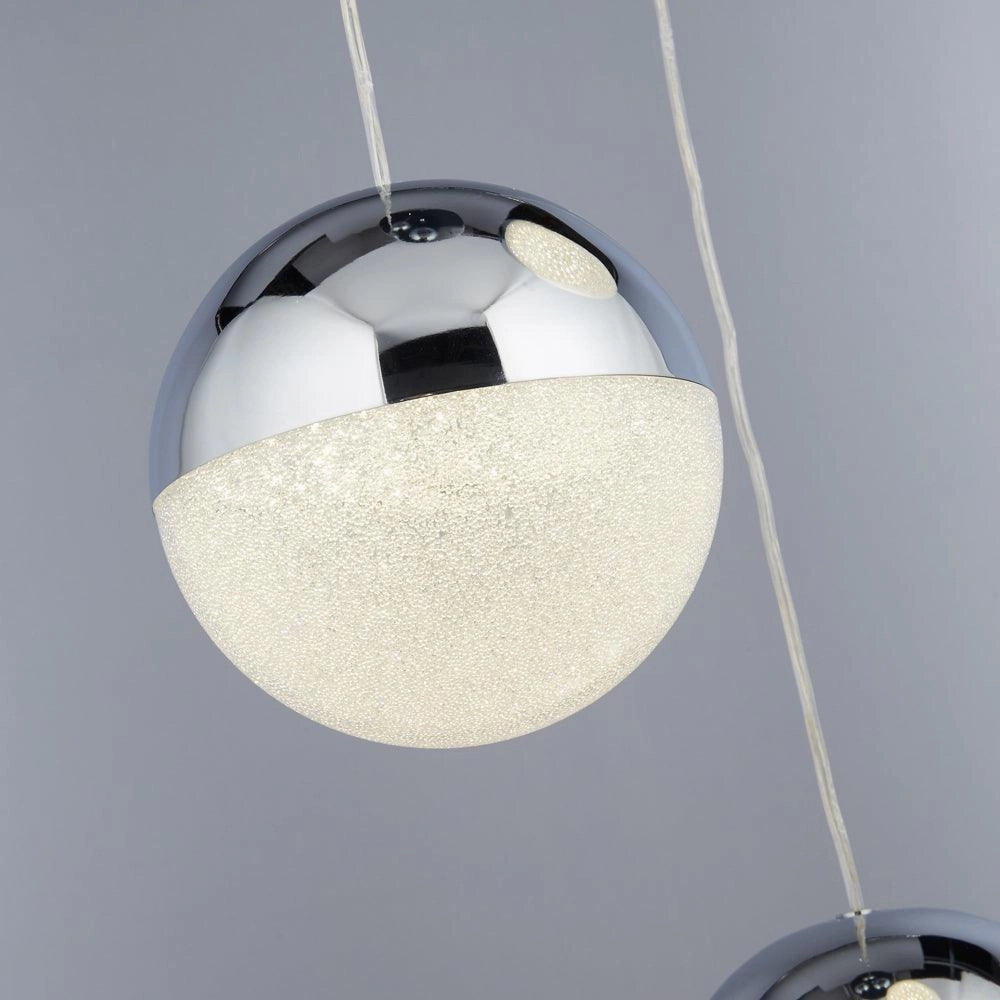 Marbles 3 Light LED Chrome & Acrylic Globe Pendant