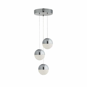 Marbles 3 Light LED Chrome & Acrylic Globe Pendant sleek LED ceiling lamp