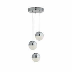 Marbles 3 Light LED Chrome & Acrylic Globe Pendant white ceiling lamp